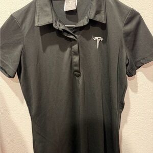 Tesla Small Women’s Black Polo with White Embroidered Logo